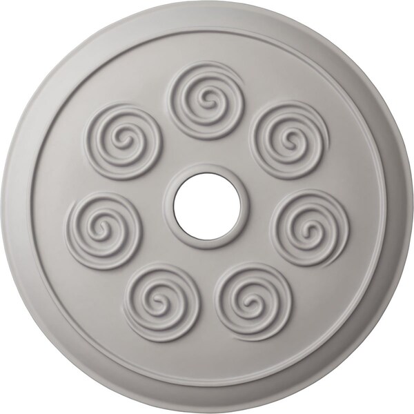 Ekena Millwork Spiral Ceiling Medallion (Fits Canopies up to 4"), 25 1/4"OD x 4"ID x 2"P, Ultra Pure White CM25SPUWF - main